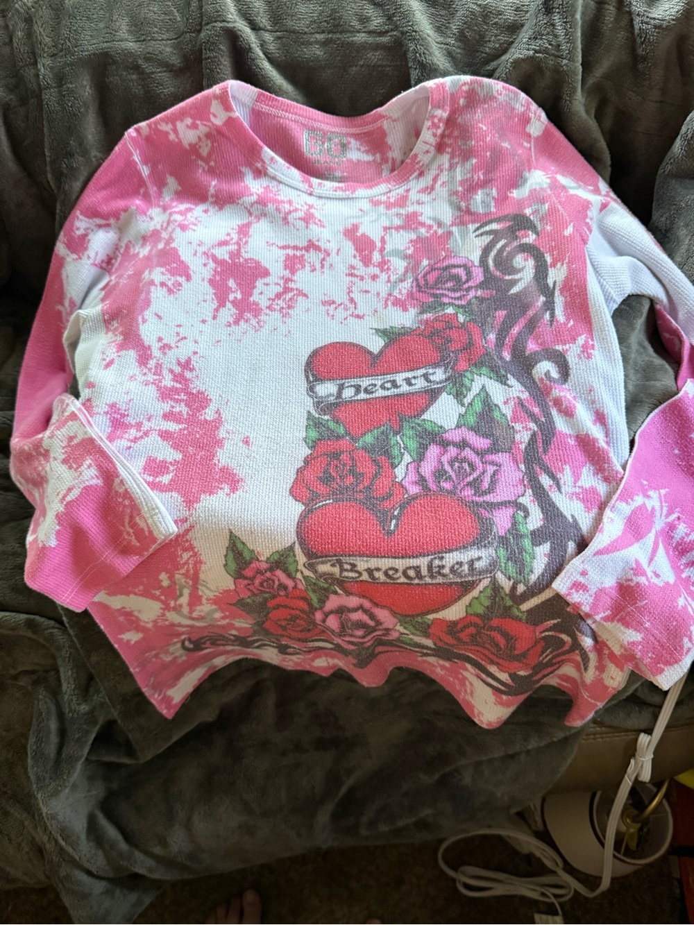 Women’s Go jeans Pink Heartbreaker Tie-Dye Long Sleeve Top